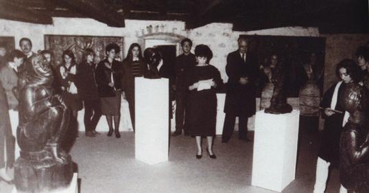 Ankica Babin na otvorenju stalnog postava zbirke Studin, Kaštel Novi, 1986.