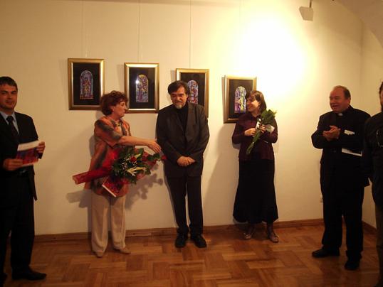 Ankica Babin, Jelena Hihlik, Davor Huška, izložba Josipa  Botteria, Pakrac, 2008.